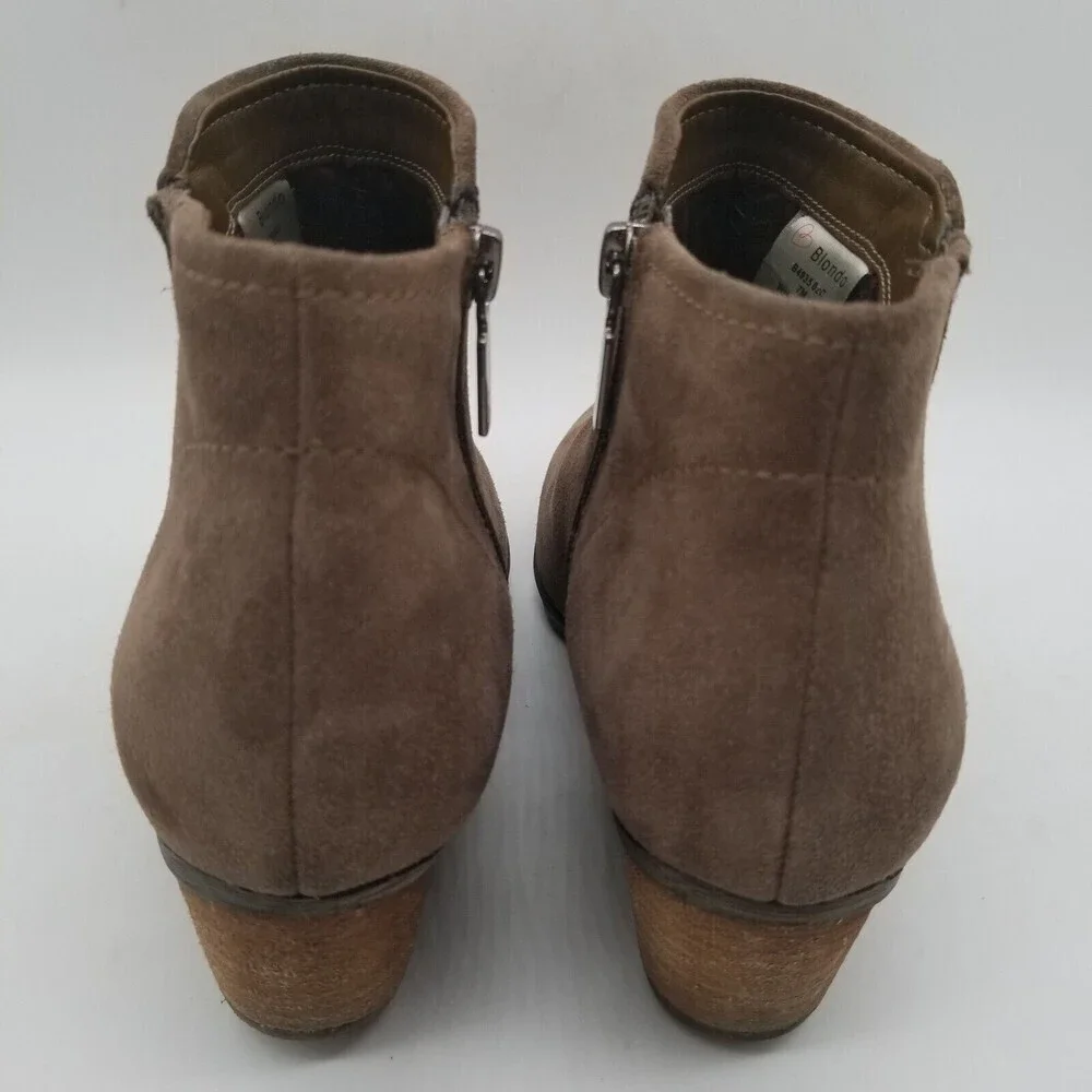 Blondo Womens Valli B4935 02C Brown  Suede Waterproof Ankle Bootie‎ Size 7 M